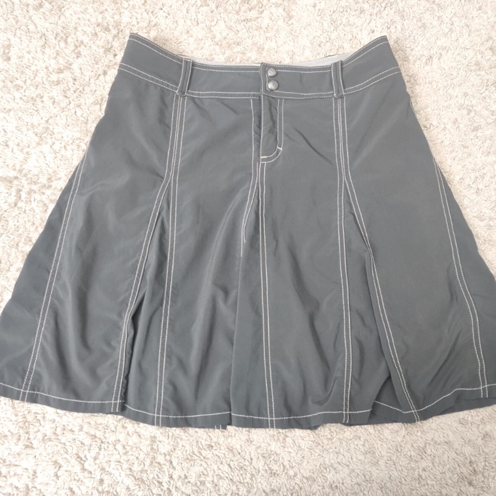 Athleta Vintage Grey Low Rise Flowy Long Athletic Skort Y2K Athleisure Sz 6
